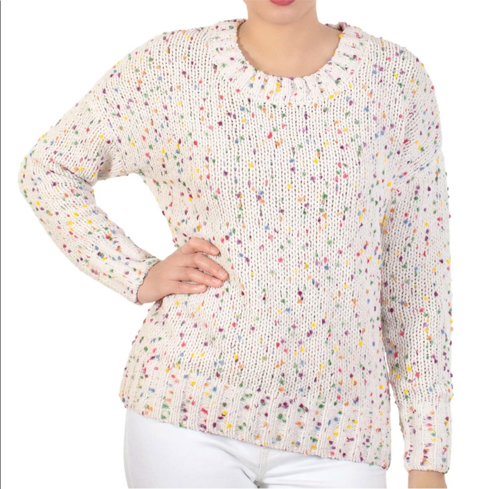 Seven7 popcorn chenille sweater- large